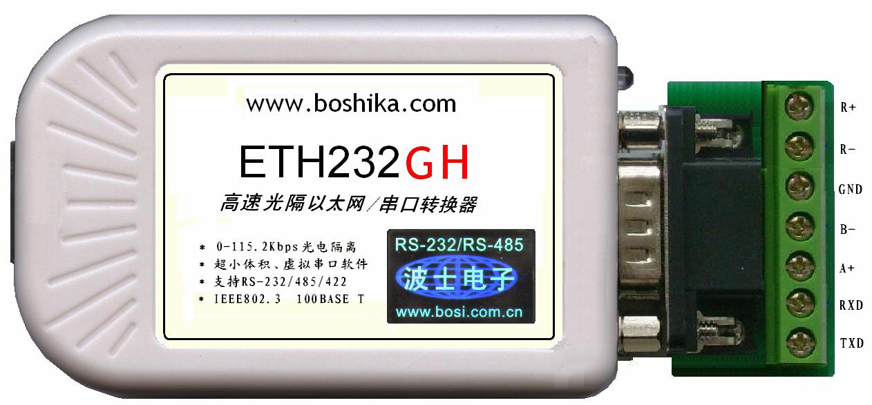 高速光隔微型以太网/串口转换器 ETH232GH