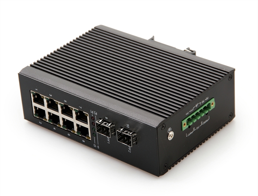 汉源高科8口环网型工业级以太网交换机G802.3光纤自愈环网交换机