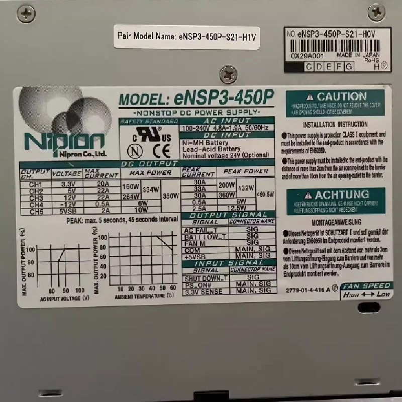 Nipron eNSP3-450P eNSP3-450P-S21-H1V 工业设备电源