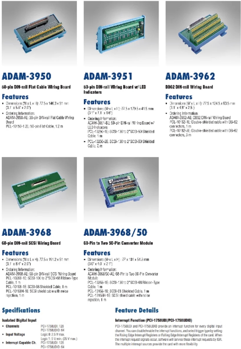 ADVANTECH PCL-101100S SCSI-100 研华屏蔽电缆