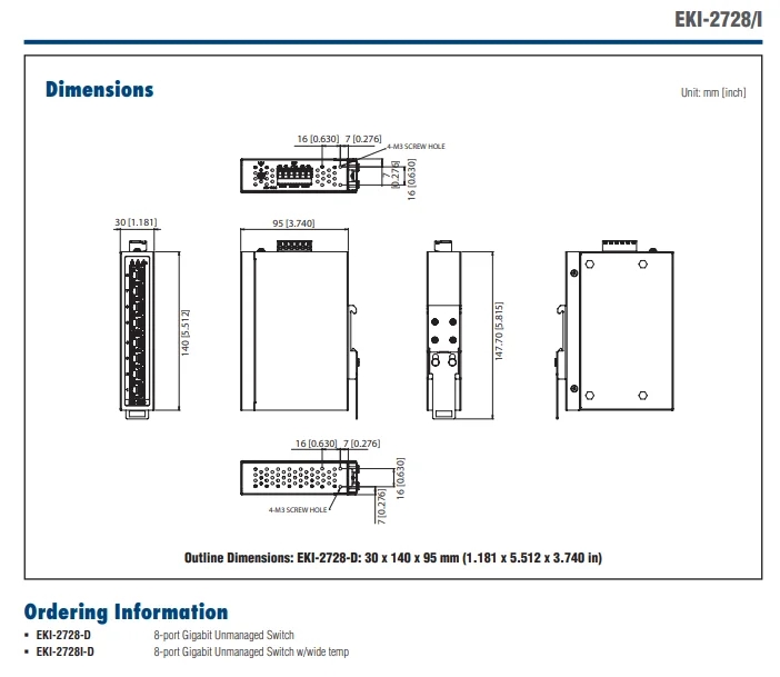 EKI-2728-CE EKI-2728I-CE 8端口千兆非网管型交换机