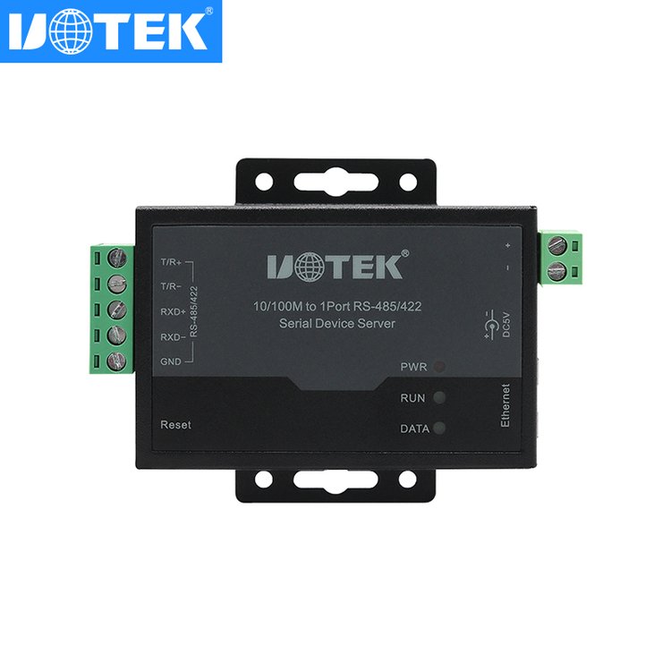 宇泰(UTEK)TCP\/IP转232\/485\/422串口服务器工业级联网UT-6011M
